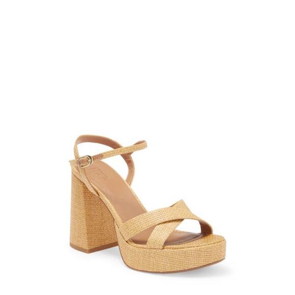 Nordstrom Rack platform sandals sz 11 sand - Picture 1 of 9